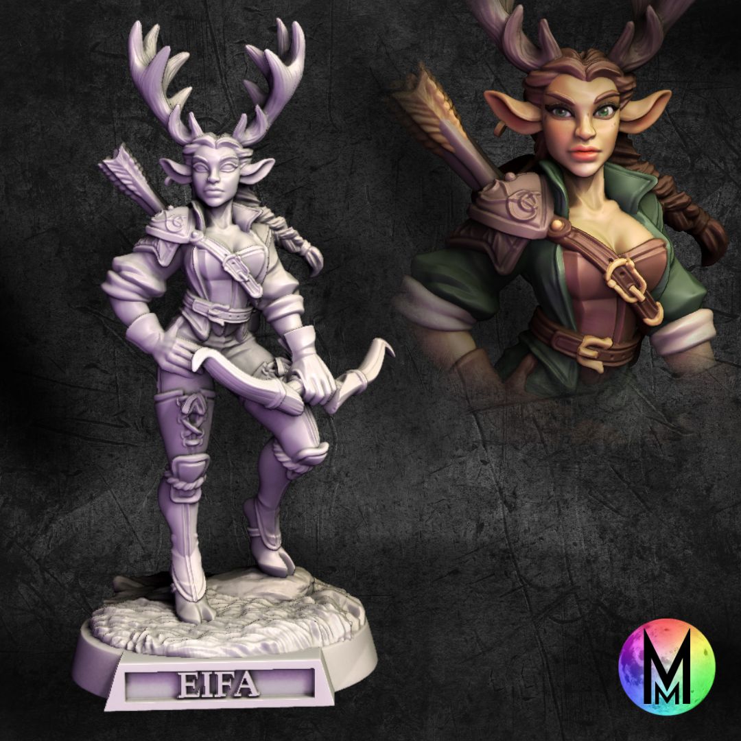 Female Deerfolk Ranger - Eifa the Deer Folk Ranger (Female cervan ranger with bow )